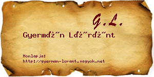 Gyermán Lóránt névjegykártya