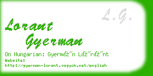 lorant gyerman business card